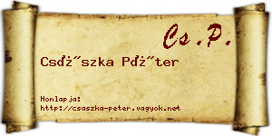 Császka Péter névjegykártya