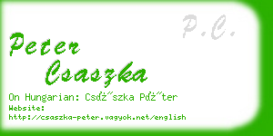 peter csaszka business card